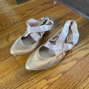 Glittery pink ballet flats